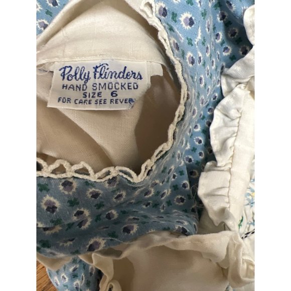 Vintage Polly Flinders Hand Smocked Girl Dress - Picture 4 of 6